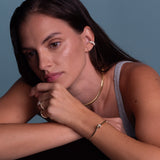 18K Yellow Gold Diamond Knot Bangle
