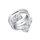 Double Band Graduated Diamond Wrap Ring - LAB Diamonds