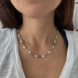 Paper Clip and Diamond Links 17ct 18K