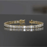 East West Emerald cut Lab Diamond Tennis Bracelet