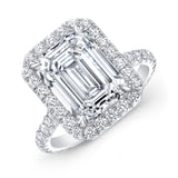 Emerald Cut Halo Engagement Rings